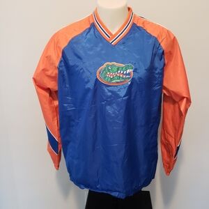 Florida Gators Vintage Wind Rain Track Jacket Pullover Coat Blue Size Medium